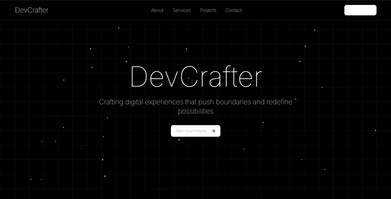DevCrafter - Brand site built by SoberDev using React, Canvas, Animation