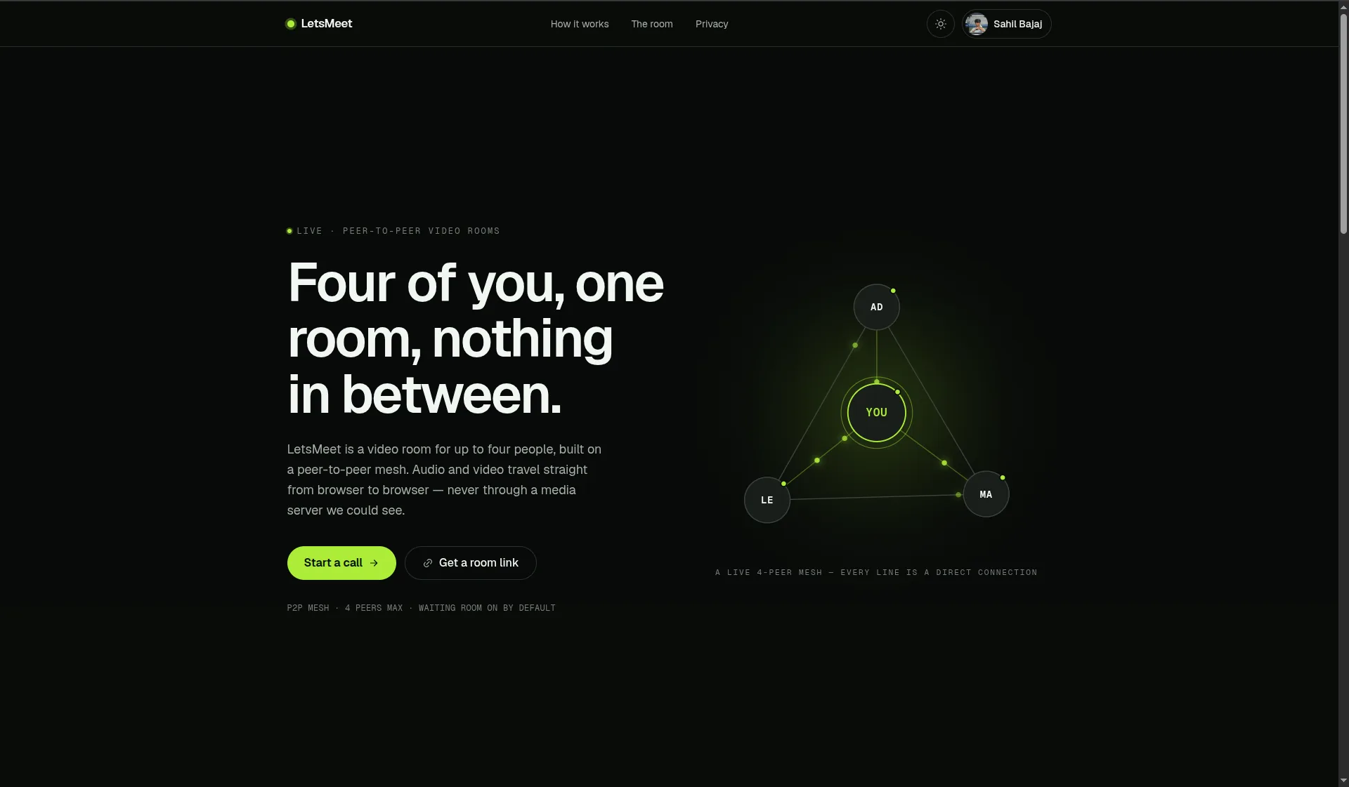Lets Meet - Video Conferencing built by SoberDev using Next.js, AI, DevTool