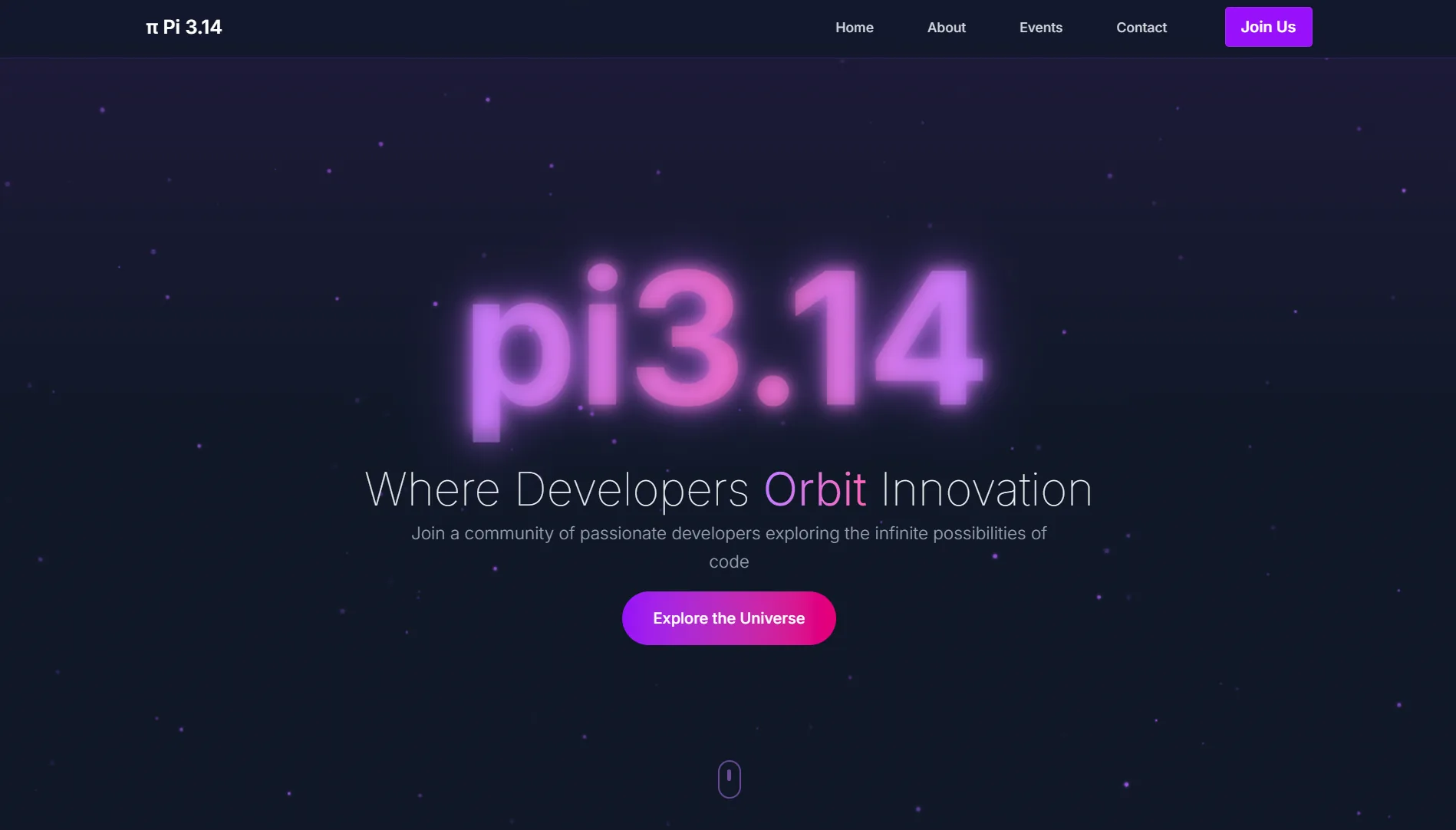 Pi 3.14 - Brand site built by SoberDev using React, Motion, Community